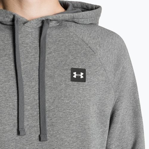 Pánska mikina Under Armour Rival Hoodie pitch gray light heather/onyx white