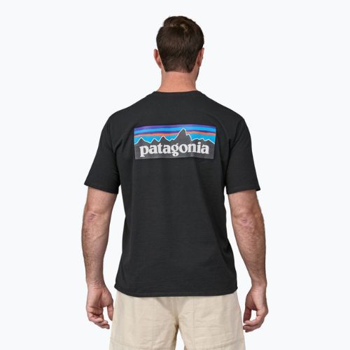 Pánske trekingové tričko Patagonia P-6 Logo Responsibili-Tee black