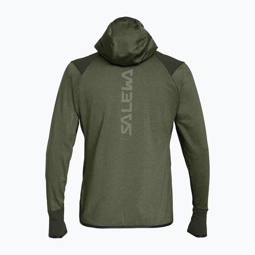 Pánska trekingová mikina Salewa Agner Hybrid PL/DST FZ dark olive melange