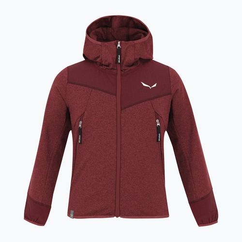 Detská trekingová mikina Salewa Agner Melange PL FZ Hoody syrah