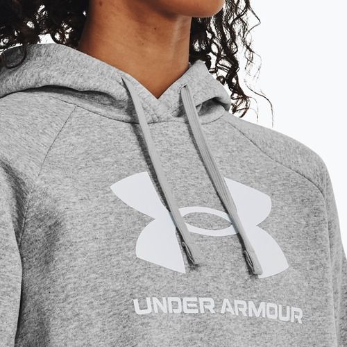 Under Armour dámska mikina Rival Fleece Big Logo Hoody mod gray light heather/white