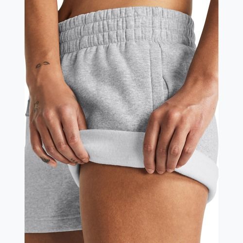 Dámske tréningové šortky Under Armour Rival Fleece mod gray light heather/white