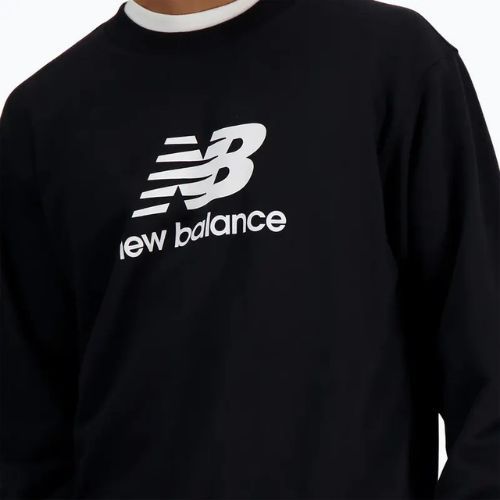 Pánska mikina New Balance Stacked Logo French Terry Crew black