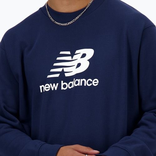 Pánska mikina New Balance Stacked Logo French Terry Crew nb navy