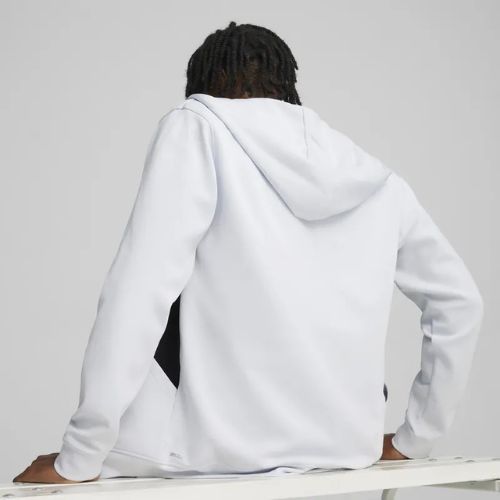 Pánska tréningová mikina PUMA Fit Double Knit FZ Hoodie silver mist