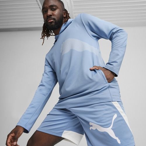 Pánska tréningová mikina PUMA Train All Day Big Cat Hoodie zen blue