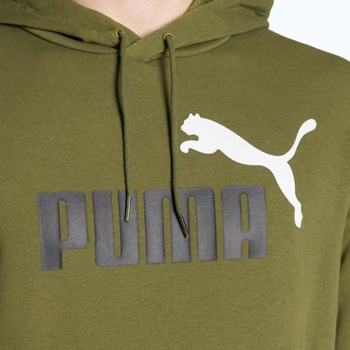 Pánska mikina PUMA Essentials+ Two-Tone Big Logo Hoodie TR olive green