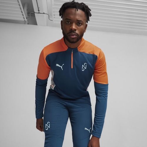 Pánska futbalová mikina PUMA Neymar Jr Creativity 1/4 Zip Top ocean tropic/hot heat