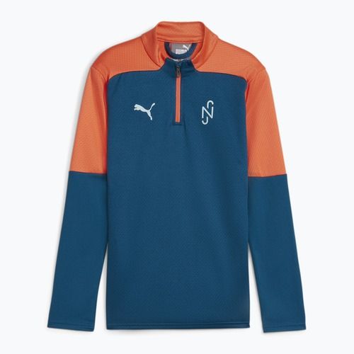 Detská futbalová mikina PUMA Neymar JR Creativity 1/4 Zip Top ocean tropic/hot heat