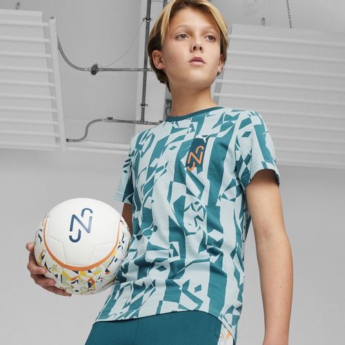 Detské futbalové tričko PUMA Neymar Jr Creativity Logo Tee ocean tropic/turquoise surf