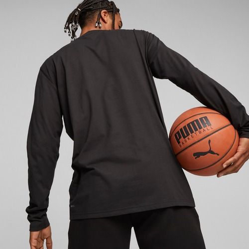 Pánske basketbalové tričko s dlhým rukávom PUMA Hoops Team Drycell LS Tee puma black
