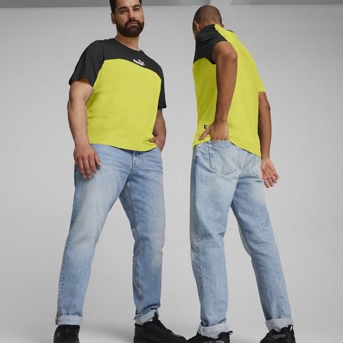 Pánske tričko PUMA ESS+ Block Tee puma black/lime sheen