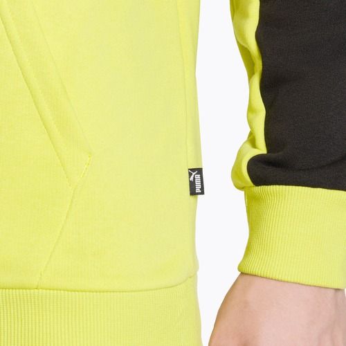 Pánska mikina PUMA ESS+ Block Hoodie TR puma black/lime sheen