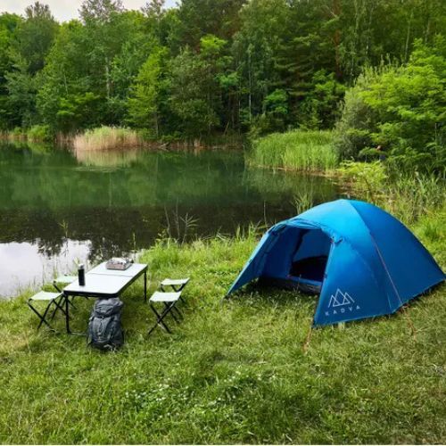 Stanový prístrešok pre 3 osoby KADVA CAMPdome 3 modrý
