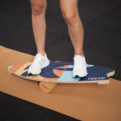 Vyvažovacia doska + podložka + valček XTREXO BBS01 modrá/oranžová