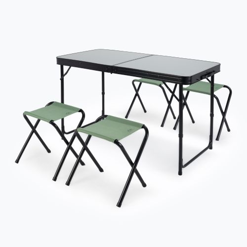 Stolný turistický skladací + stoličky KADVA CAMPtable set pre 4-6 osôb šedý