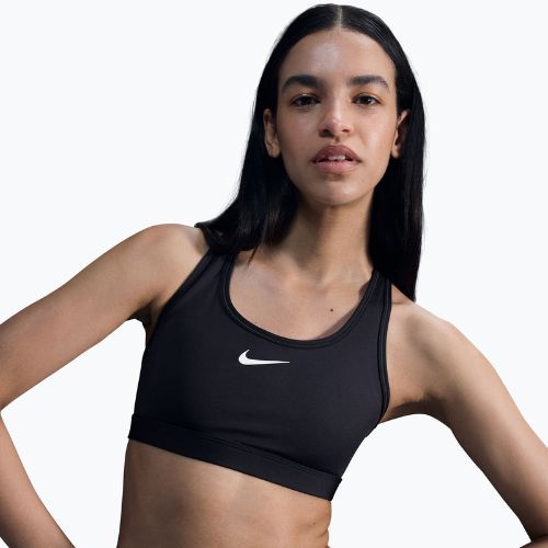 Tréningová podprsenka Nike Swoosh Medium Support black/white