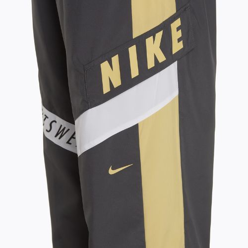 Dámske nohavice Nike Sportswear Woven High-Waisted dark smoke grey/saturn gold/white