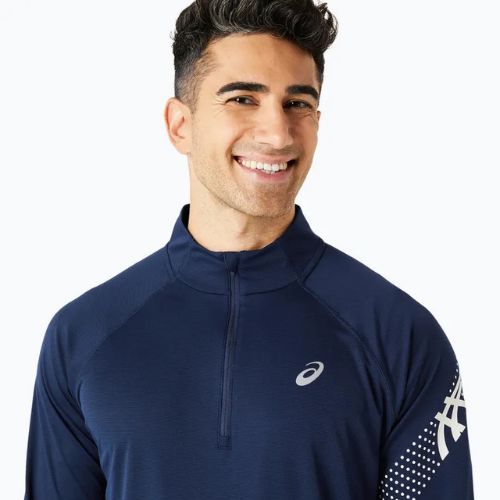 Pánske bežecké tričko ASICS Icon 1/2 Zip performance blue expanse