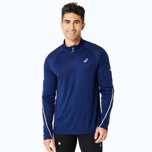 Pánske bežecké tričko ASICS Road Lite-Show 1/2 Zip blue