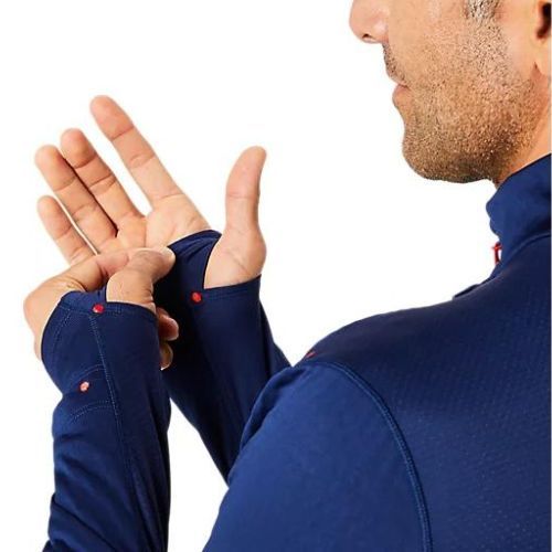 Pánska bežecká mikina ASICS Road Winter 1/2 Zip Mid Layer blue expanse