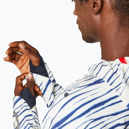 Pánska bežecká bunda ASICS Metarun Shibori Waterproof brich/blue expanse