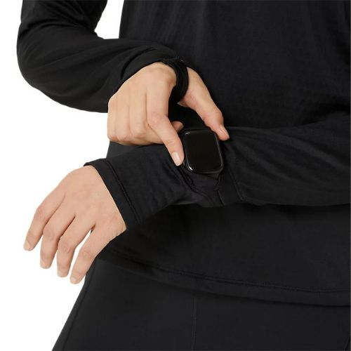 Dámska bežecká mikina ASICS Road Winter 1/2 Zip Mid Layer performance black