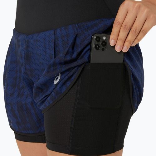 Dámske šortky na behanie ASICS Road All Over Print 2N1 3.5IN midnight