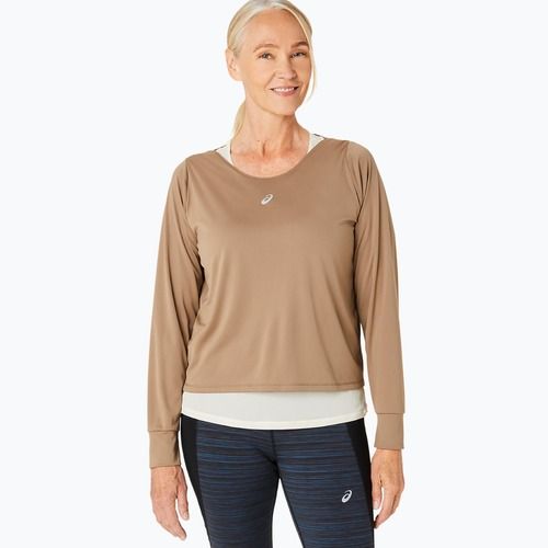 Tielko s dlhým rukávom + tielko na behanie pre ženy ASICS Nagino Run pepper/oatmeal