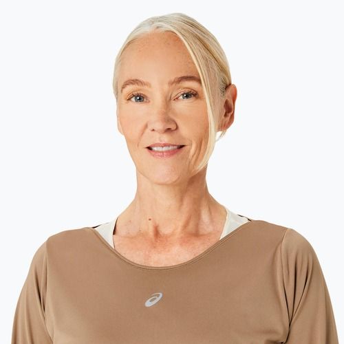 Tielko s dlhým rukávom + tielko na behanie pre ženy ASICS Nagino Run pepper/oatmeal