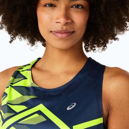 Dámske bežecké tielko ASICS Light Graphic Tank francúzska modrá/bezpečne žltá