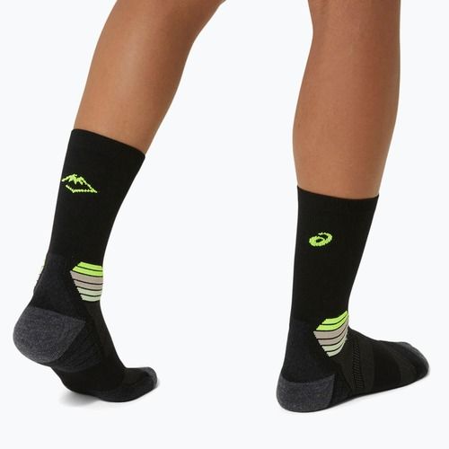 Ponožky na behanie ASICS Fujitrail Run Crew performance black/sefety yellow