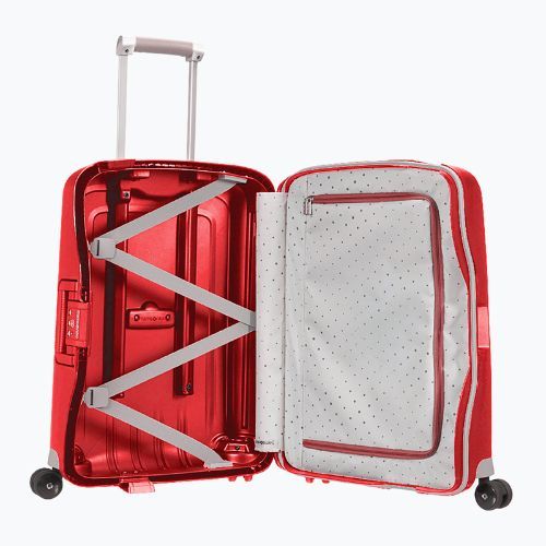 Cestovný kufor Samsonite S'cure Spinner 34 l purpurovo červený