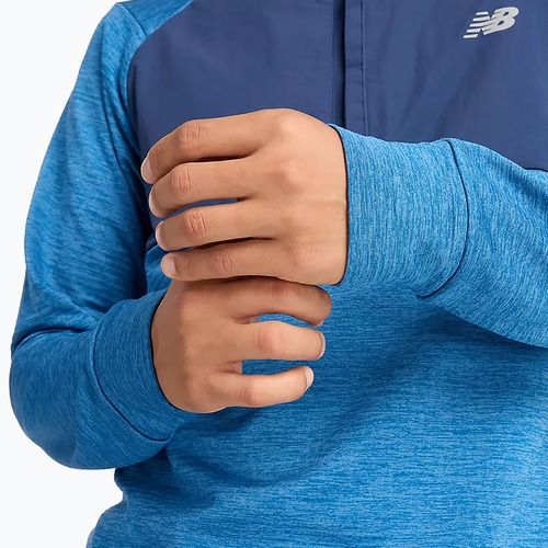 Pánske bežecké tričko New Balance Athletics Heat Grid 1/2 Zip heron blue
