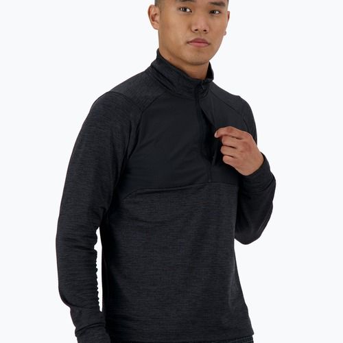 Pánske bežecké tričko s dlhým rukávom New Balance Athletics Heat Grid 1/2 Zip black