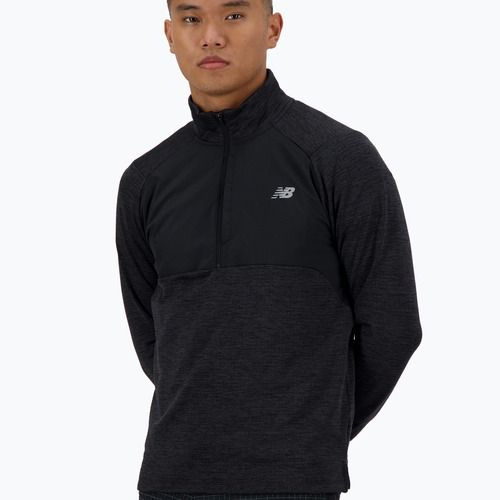 Pánske bežecké tričko s dlhým rukávom New Balance Athletics Heat Grid 1/2 Zip black