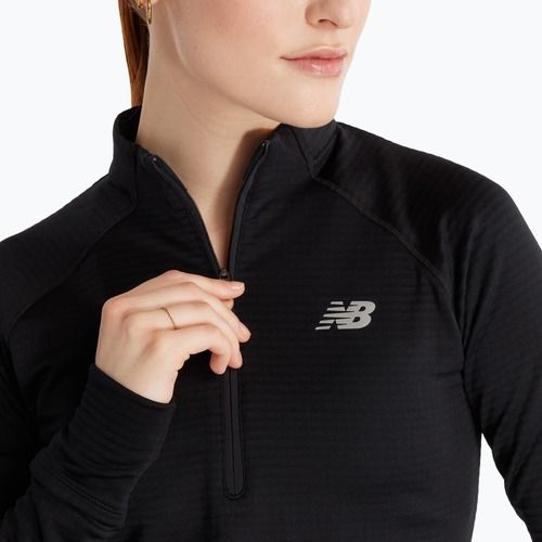 Dámske bežecké tričko s dlhým rukávom New Balance Athletics Heat Grid 1/2 Zip black