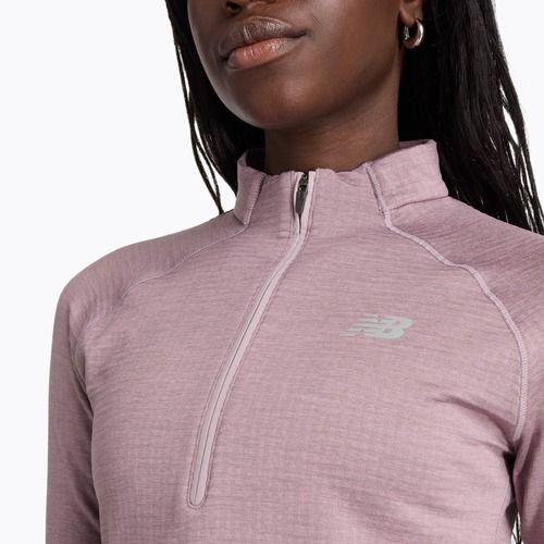 Dámske bežecké tričko New Balance Athletics Heat Grid 1/2 Zip ice wine heather