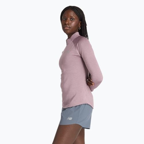 Dámske bežecké tričko New Balance Athletics Heat Grid 1/2 Zip ice wine heather