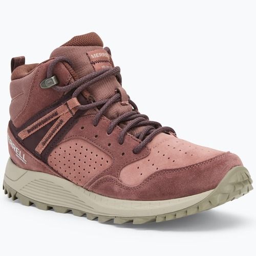 Dámske turistické topánky Merrell Wildwood Mid Ltr Wp marron/burlwood