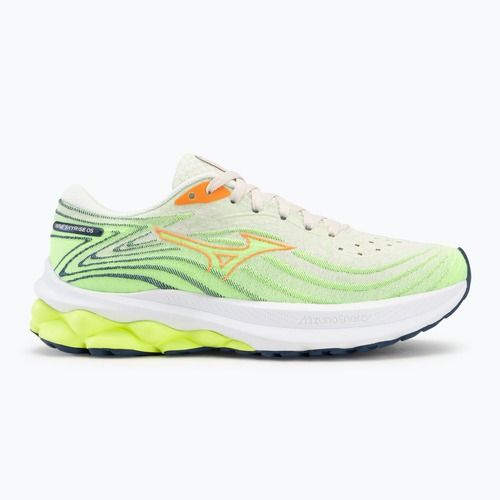 Dámska bežecká obuv Mizuno Wave Skyrise 5 pristine/vibrant orange/mizuno neo lime