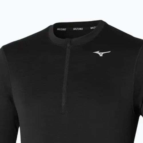 Pánske bežecké tričko s dlhým rukávom Mizuno Impulse Core Half Zip black