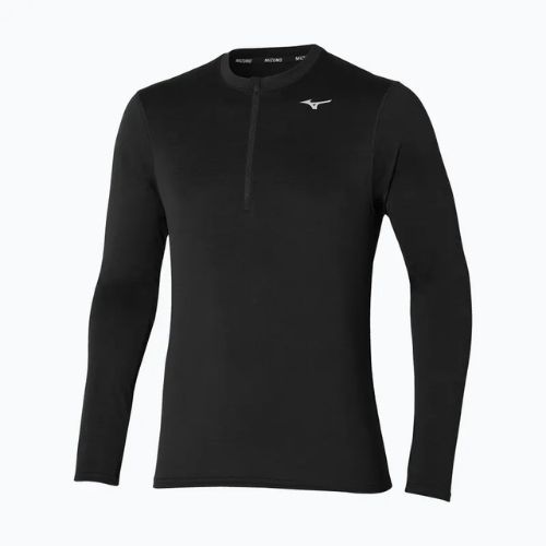 Pánske bežecké tričko s dlhým rukávom Mizuno Impulse Core Half Zip black