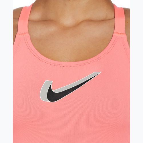 Dámske jednodielne plavky Nike Hydrastrong 3D Swoosh Fastback hot punch