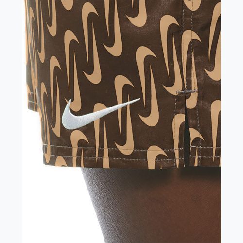 Pánske plavecké šortky Nike Swoosh Link 5" Volley cacao wow