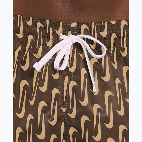 Pánske plavecké šortky Nike Swoosh Link 5" Volley cacao wow