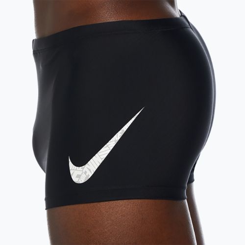 Pánske plavecké boxerky Nike Tossed Swoosh Square Leg black