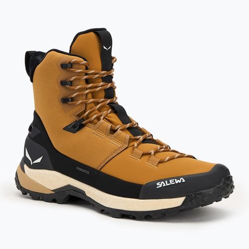 Pánske trekové topánky Salewa Puez Winter Mid Ptx golden brown/black