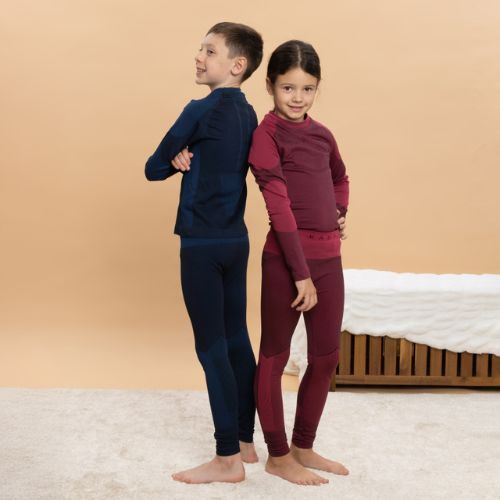 Komplet termoregulačnej bielizne pre deti KADVA Frosty Jrg Set bezšvový ružový