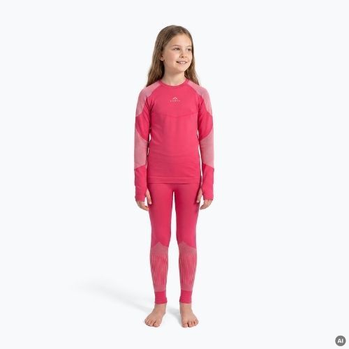 Komplet termoregulačnej bielizne pre deti KADVA Frosty Jrg Set bezšvový ružový